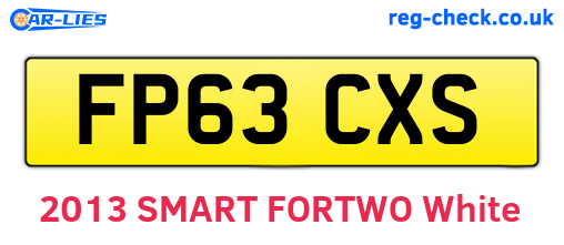 FP63CXS are the vehicle registration plates.