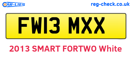 FW13MXX are the vehicle registration plates.