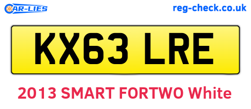 KX63LRE are the vehicle registration plates.