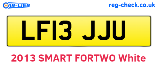LF13JJU are the vehicle registration plates.