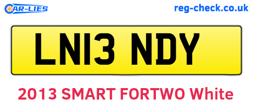LN13NDY are the vehicle registration plates.