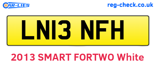 LN13NFH are the vehicle registration plates.
