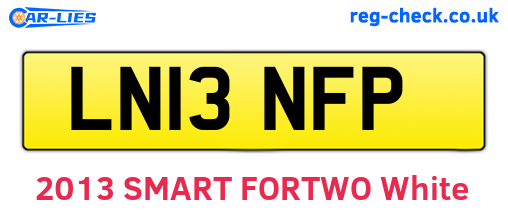 LN13NFP are the vehicle registration plates.