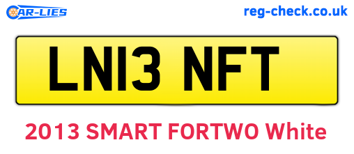 LN13NFT are the vehicle registration plates.