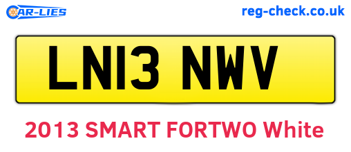 LN13NWV are the vehicle registration plates.