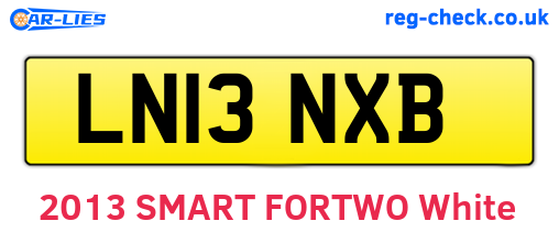 LN13NXB are the vehicle registration plates.