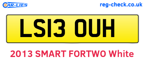 LS13OUH are the vehicle registration plates.