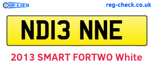 ND13NNE are the vehicle registration plates.