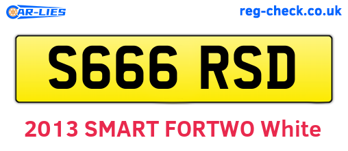 S666RSD are the vehicle registration plates.