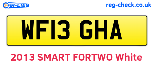 WF13GHA are the vehicle registration plates.