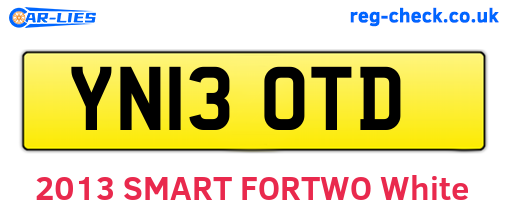 YN13OTD are the vehicle registration plates.