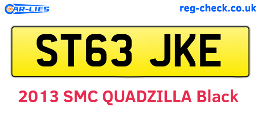 ST63JKE are the vehicle registration plates.