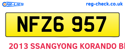 NFZ6957 are the vehicle registration plates.