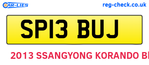SP13BUJ are the vehicle registration plates.