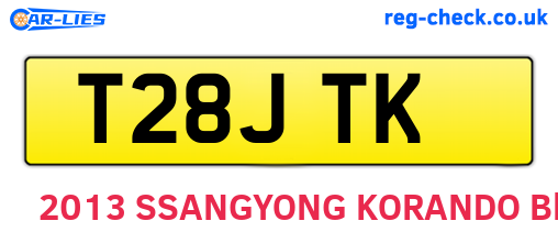 T28JTK are the vehicle registration plates.