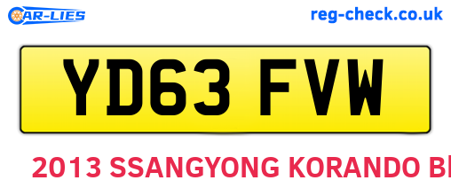 YD63FVW are the vehicle registration plates.