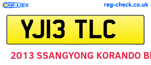 YJ13TLC are the vehicle registration plates.