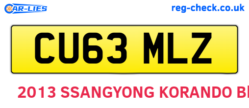 CU63MLZ are the vehicle registration plates.