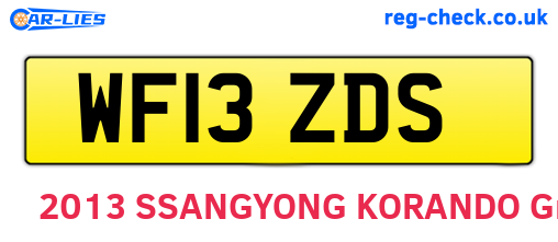 WF13ZDS are the vehicle registration plates.