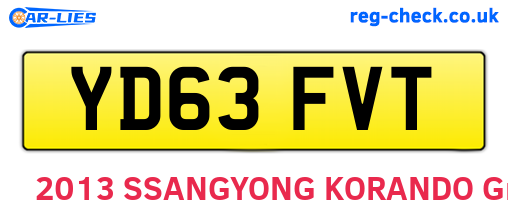 YD63FVT are the vehicle registration plates.