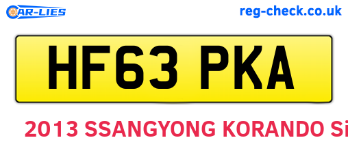 HF63PKA are the vehicle registration plates.