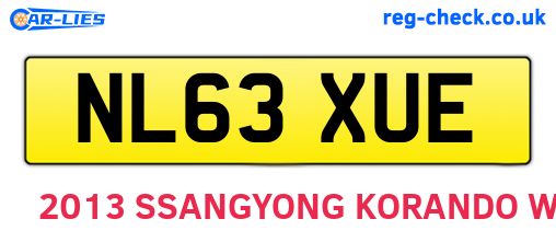 NL63XUE are the vehicle registration plates.