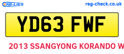 YD63FWF are the vehicle registration plates.