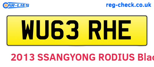 WU63RHE are the vehicle registration plates.