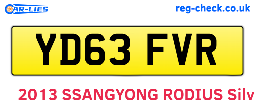 YD63FVR are the vehicle registration plates.