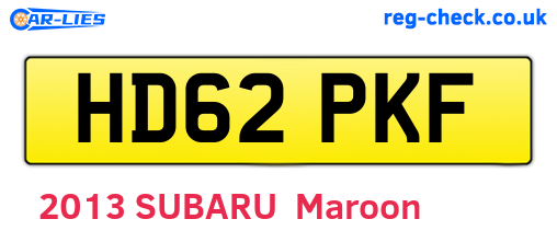 HD62PKF are the vehicle registration plates.