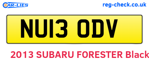 NU13ODV are the vehicle registration plates.