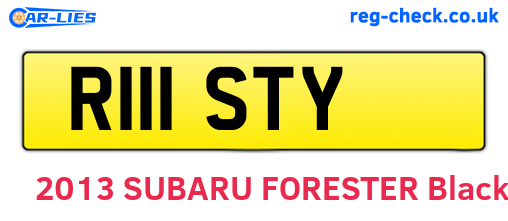 R111STY are the vehicle registration plates.