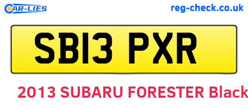 SB13PXR are the vehicle registration plates.