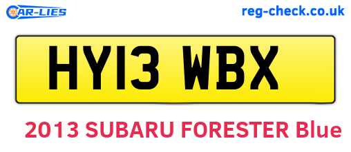 HY13WBX are the vehicle registration plates.