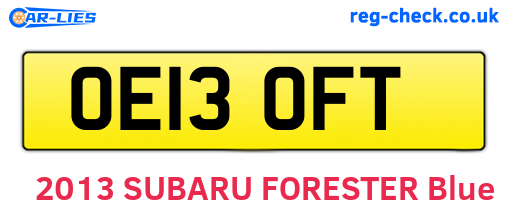 OE13OFT are the vehicle registration plates.