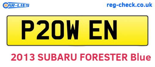 P20WEN are the vehicle registration plates.