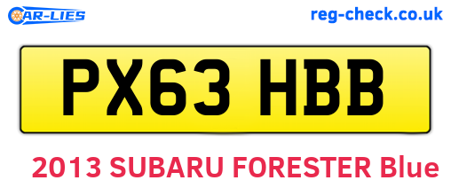 PX63HBB are the vehicle registration plates.