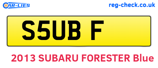 S5UBF are the vehicle registration plates.