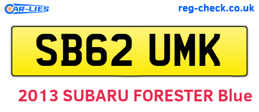 SB62UMK are the vehicle registration plates.