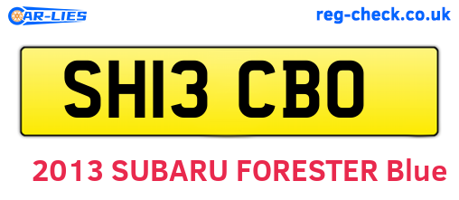 SH13CBO are the vehicle registration plates.