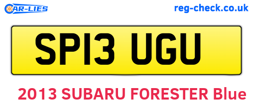 SP13UGU are the vehicle registration plates.
