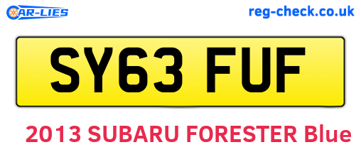 SY63FUF are the vehicle registration plates.
