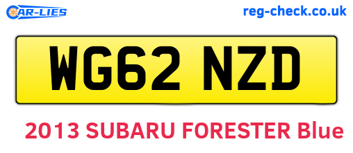 WG62NZD are the vehicle registration plates.