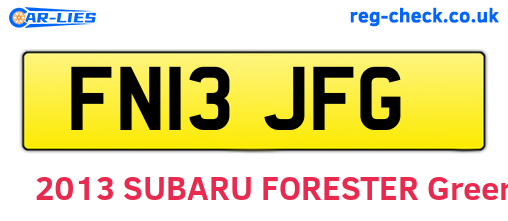 FN13JFG are the vehicle registration plates.