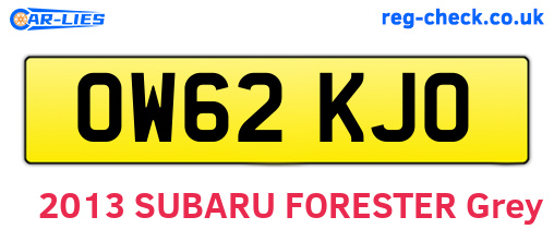 OW62KJO are the vehicle registration plates.