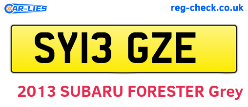 SY13GZE are the vehicle registration plates.