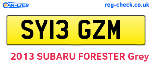 SY13GZM are the vehicle registration plates.