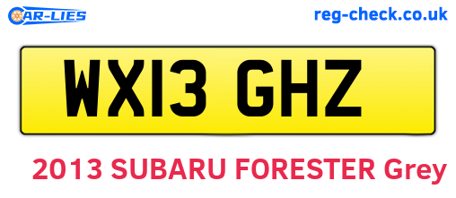 WX13GHZ are the vehicle registration plates.