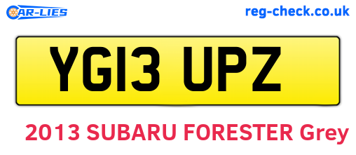YG13UPZ are the vehicle registration plates.