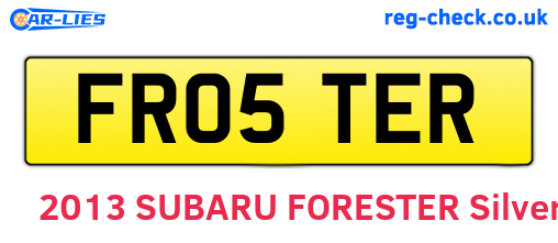 FR05TER are the vehicle registration plates.